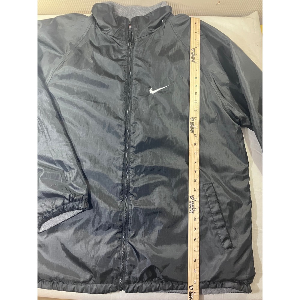 Nike Reversible Windbreaker Jacket Men's XL Black Gray Full Zip Made in USA - Picture 2 of 6